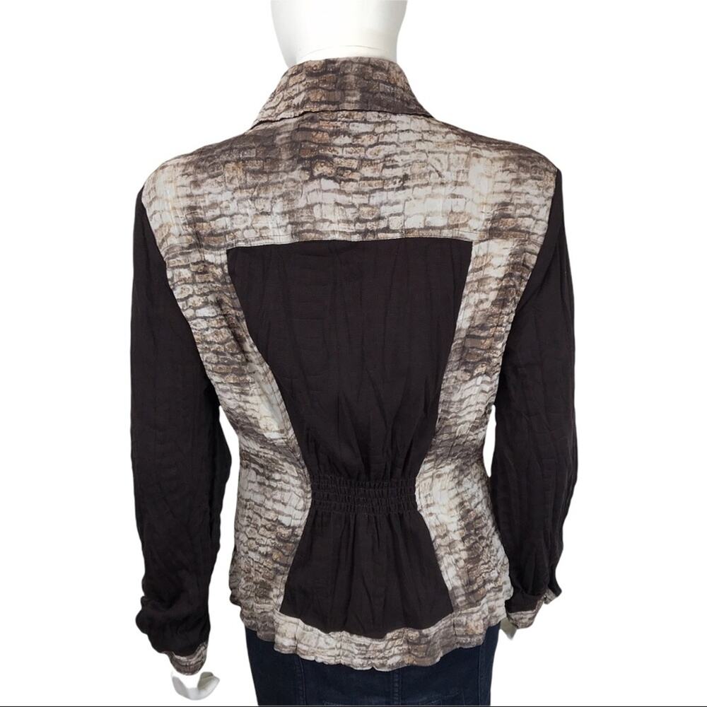 Alberto Makali Moto Biker Brown Brick Zip Jacket - Picture 9 of 11